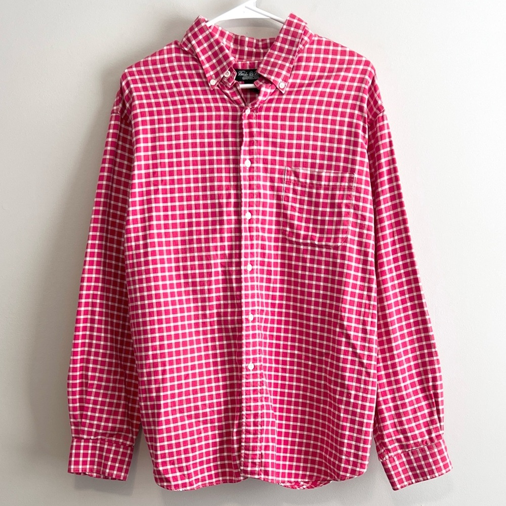 Brooks Brothers 100% Supima Cotton Gingham Long Sleeve Shirt
